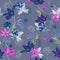 Seamless pattern vector a garden coloful and sweet flowers are