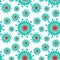 A seamless pattern. Vector illustration - coronavirus molecule under magnification, square