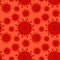 A seamless pattern. Vector illustration - coronavirus molecule under magnification, square.