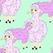 Seamless pattern. Vector lama mom and baby. Cute happy childhood background.