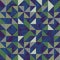 Seamless pattern vector with triangle geometric abstract blue and green in palm leaves background.