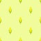 Seamless pattern vector yellow corn in flat style on green background. Ripe vegetable, corncobs, farming design elements