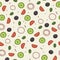 Seamless pattern with vegetable slices