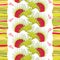 Seamless pattern with Venus Flytrap or Dionaea muscipula on the white background with stripes.