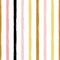 Seamless pattern vertical striped geometric ornament golden, pink, black lines Background