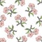 Seamless pattern with vintage apple twigs