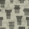 Seamless pattern with vintage architectural details design elements. Antique baroque classic style column.