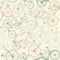 Seamless pattern with vintage bicycles on green background. Vector illustration.