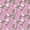 Seamless pattern of vintage decorative violet poppies