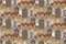 Seamless pattern of vintage doors.