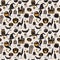 Seamless pattern Of Vintage Happy Halloween flat icons.