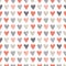 Seamless pattern with vintage hatchet hearts
