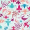 Seamless pattern with vintage heraldic elements