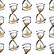 Seamless pattern with vintage hourglasses