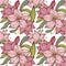 Seamless pattern vintage lily