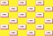 Seamless pattern with vintage pink audio tape cassette concept illustration isolated on yellow background.