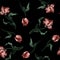 Seamless pattern with vintage tulips. Classic vector wallpaper.