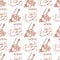 Seamless pattern with violin and old shoes leprechaun