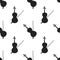 Seamless pattern of violins on white background, icon classical musical instruments, vector illustration