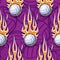 Seamless pattern with volleyball balls and flame.