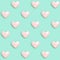 Seamless pattern with volumetric heart pink color. Summer party, birthday layout