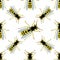 Seamless pattern with Wasp . hand-drawn Wasp . Vector