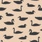 Seamless pattern of water birds swan, duck, coot, great for wrapping, textile, wallpaper