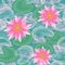 Seamless pattern with water lilies