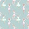 Seamless pattern with watercolor ballet dancers