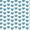 Seamless pattern of watercolor blue cups of coffee