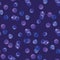 Seamless pattern with watercolor blueberries indigo white background.