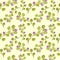 Seamless pattern with watercolor branches and little purple flowers