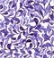 Seamless Pattern With Watercolor Bright Violet Leaves