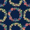 Seamless pattern. Watercolor Christmas Wreath.