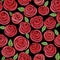 Seamless pattern with watercolor cute roses