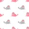 Seamless pattern with watercolor cute walrus for kids.