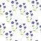 Seamless pattern with watercolor drawing balloon flower