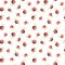 Seamless pattern with watercolor drawing berries