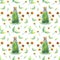 Seamless pattern of watercolor elements, potion, herbal infusion.