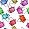 Seamless Pattern - Watercolor fashion designer bag