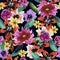 Seamless pattern with watercolor flowers. Trendy floral textile design. Vector.