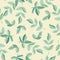 Seamless pattern watercolor of green leaves, hand painting plant illustration for fashion textile