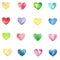 Seamless pattern with watercolor hearts.