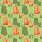 Seamless pattern, watercolor illustration, holiday halloween, red gourd, pumpkin . Drawing for packaging, wallpaper, backgrounds