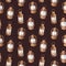 Seamless pattern with watercolor kerosene lanterns. Hand painted endless texture. Old rusty lamps. Vintage elements on dark