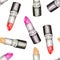 A seamless pattern with the watercolor lipstick.