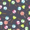 Seamless pattern with watercolor lollipop