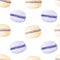 Seamless pattern with watercolor macarons