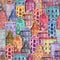 Seamless pattern of watercolor old europe houses