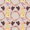 Seamless pattern - watercolor painted autumn flowers pattern